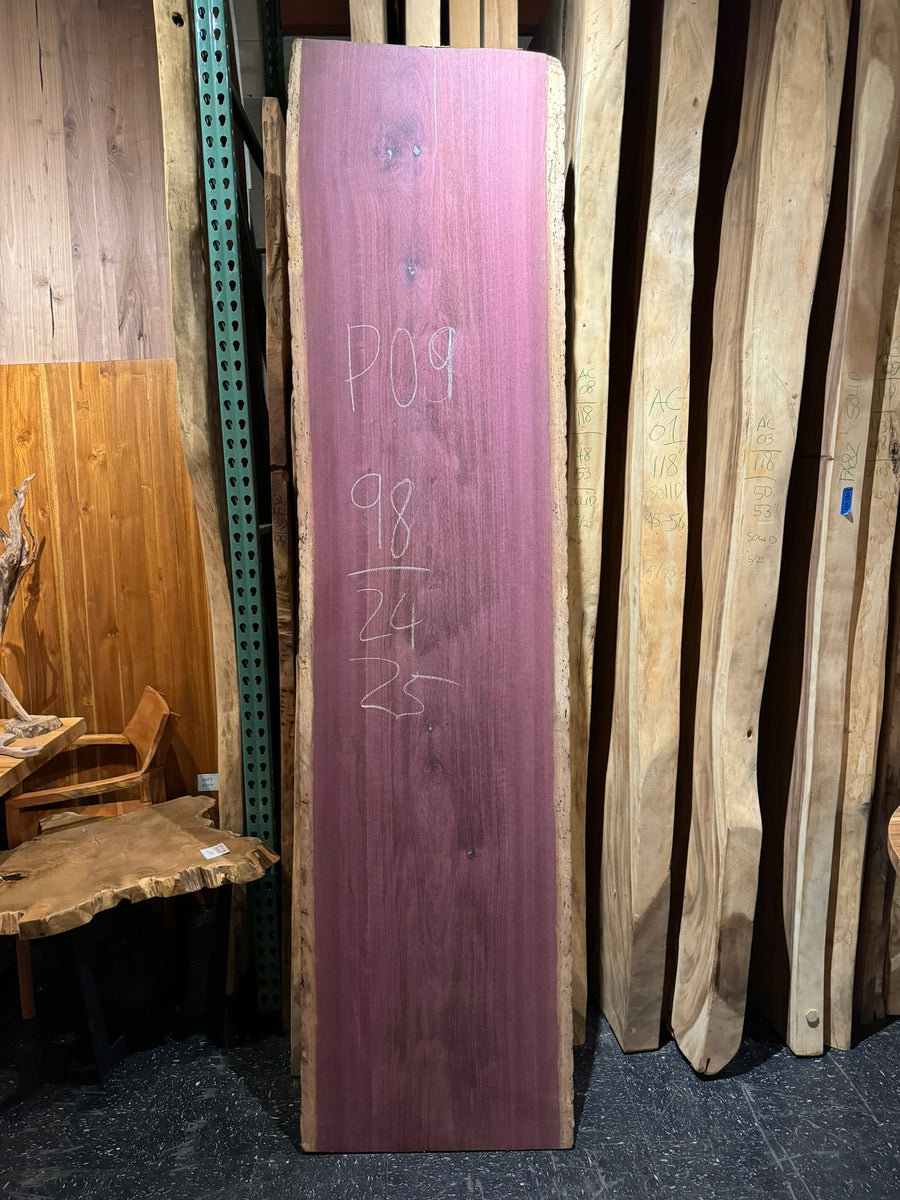 Live edge purpleheart wood slab 98"x2425" P09 RHome Furniture