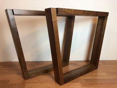 Trapezoid walnut wood table base 28