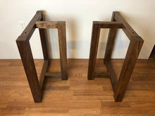 Tri-square walnut wood table base