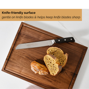 Walnut Wood Cutting Board for Kitchen Meal Prep & Serving with Juice Groove, Reversible Wooden Chopping Board, Charcuterie Cheese Board Medium 12x8