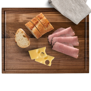 Walnut Wood Cutting Board for Kitchen Meal Prep & Serving with Juice Groove, Reversible Wooden Chopping Board, Charcuterie Cheese Board Medium 12x8