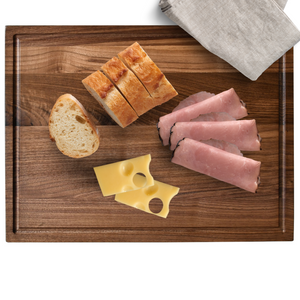 Walnut Wood Cutting Board for Kitchen Meal Prep & Serving with Juice Groove, Reversible Wooden Chopping Board, Charcuterie Cheese Board 12x8