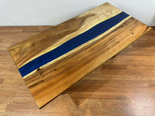 Epoxy resin river live edge wood coffee table from acacia wood