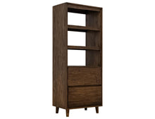 Savia Solid Wood Bookcase with Drawers | Organic Modern Bookshelf