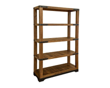 Parota Wood & Iron Bookcase | 4-Shelf Rustic Industrial Bookshelf