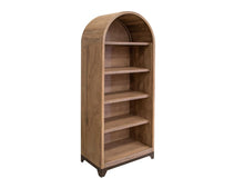 Natural Parota Mango Wood Arched Bookcase | 5-Shelf Solid Wood Bookshelf