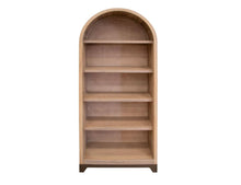 Natural Parota Mango Wood Arched Bookcase | 5-Shelf Solid Wood Bookshelf