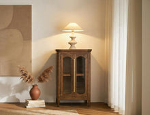 Brava 2-Door Solid Wood Glass Display Cabinet | Tall Storage & China Cabinet