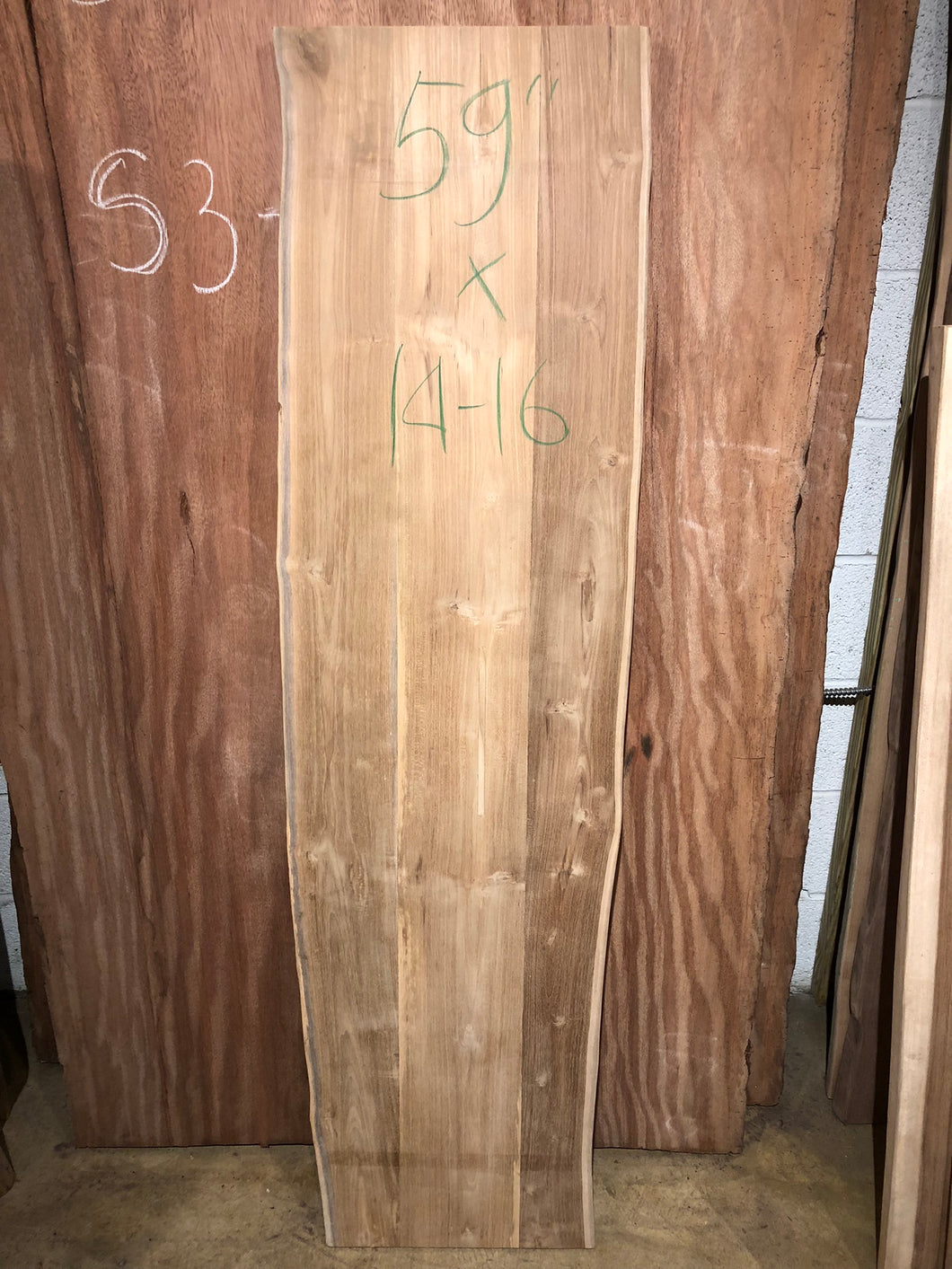 Live edge teak wood bench top 14-16