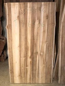 Live edge teak wood dining table top 34.5-36" wide X 63" long T17-6336