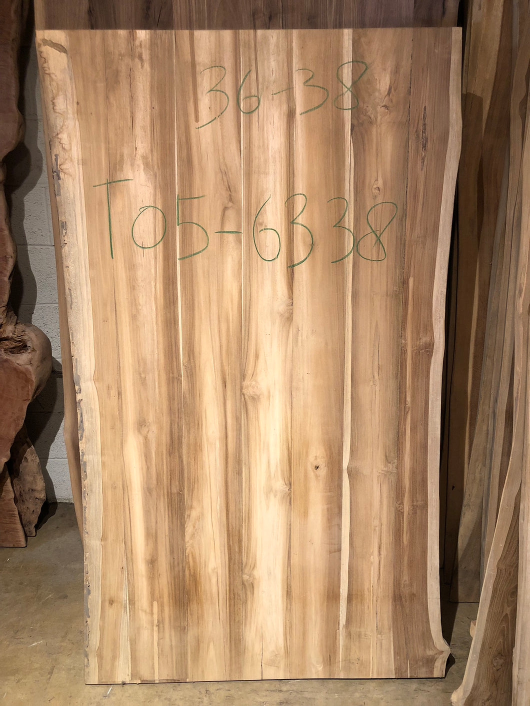 Live edge teak wood dining table top 36-38