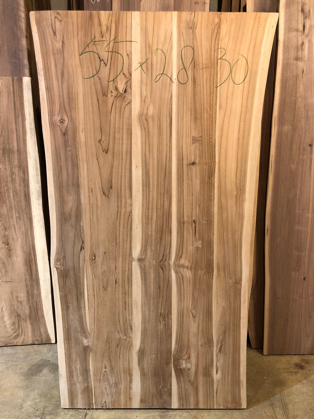 Live edge teak wood dining table top 28-30