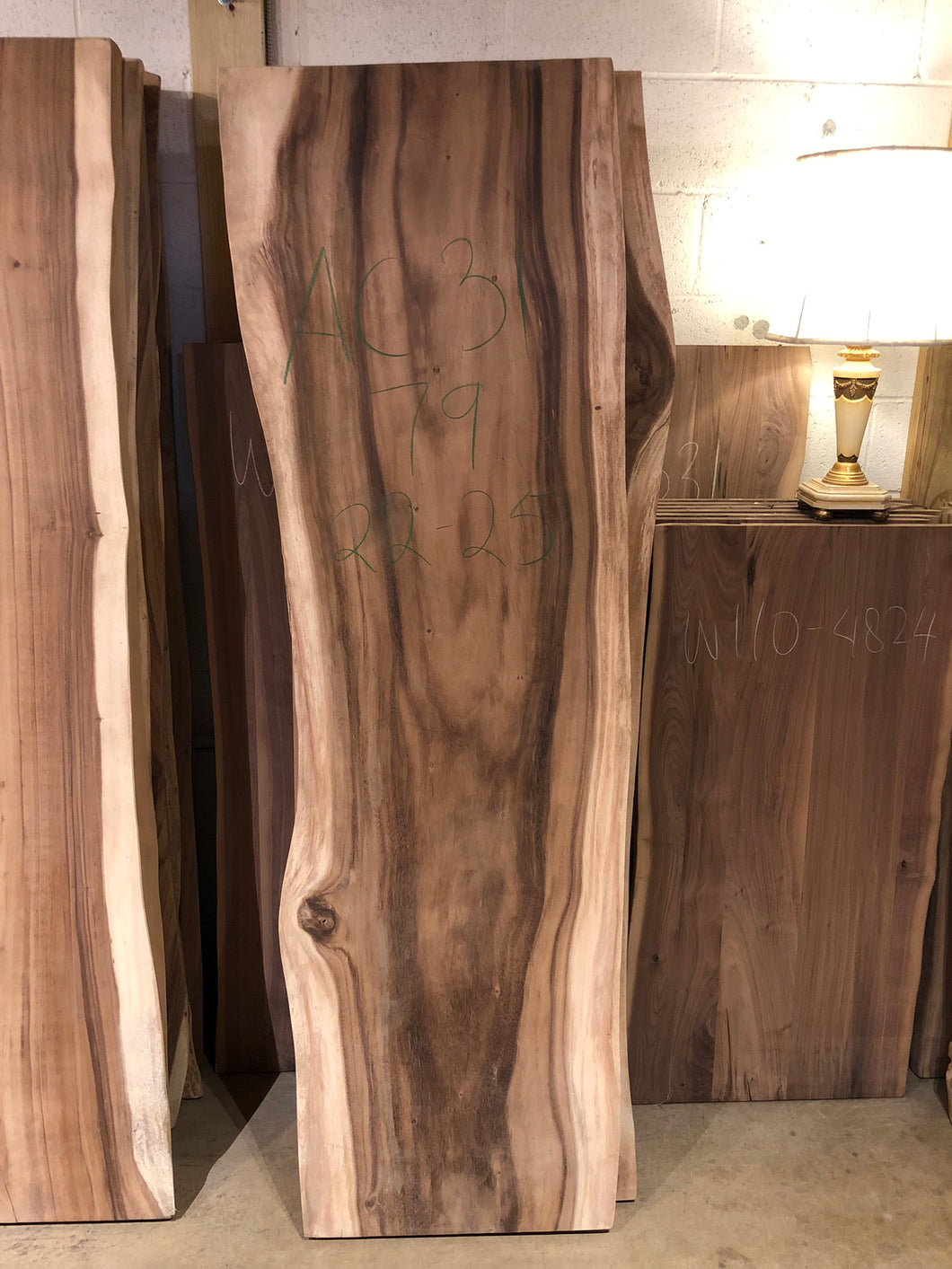 Live edge acacia wood slab desk top 22-25