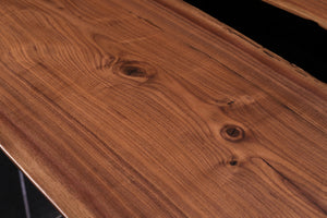 Live Edge Dining Table Top, Black Epoxy | Epoxy Dining Table Top | Live Edge Table Top | Epoxy River Dining Table Top | Live Edge Epoxy Resin Dining Table Top 96" x 42"