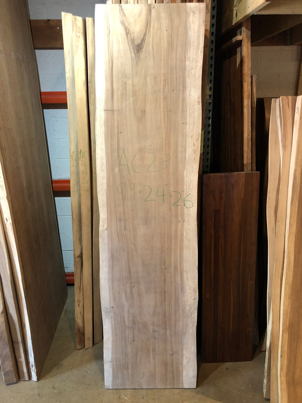 Live edge acacia wood slab 24-26