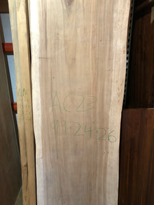 Live edge acacia wood slab 24-26" wide X 99" long AC-23