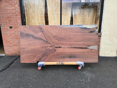 Live edge wood with epoxy resin dining table in modern home