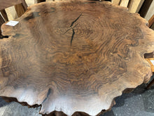 Live edge burl wood table top slab with natural grain pattern handmade in Alexandria Virginia