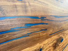 120" Live Edge Walnut Dining Table Top with Blue Resin Epoxy | Solid Wood Slab | Custom Table | Alexandria VA W231-12041