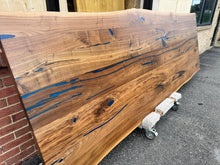 120" Live Edge Walnut Dining Table Top with Blue Resin Epoxy | Solid Wood Slab | Custom Table | Alexandria VA W231-12041