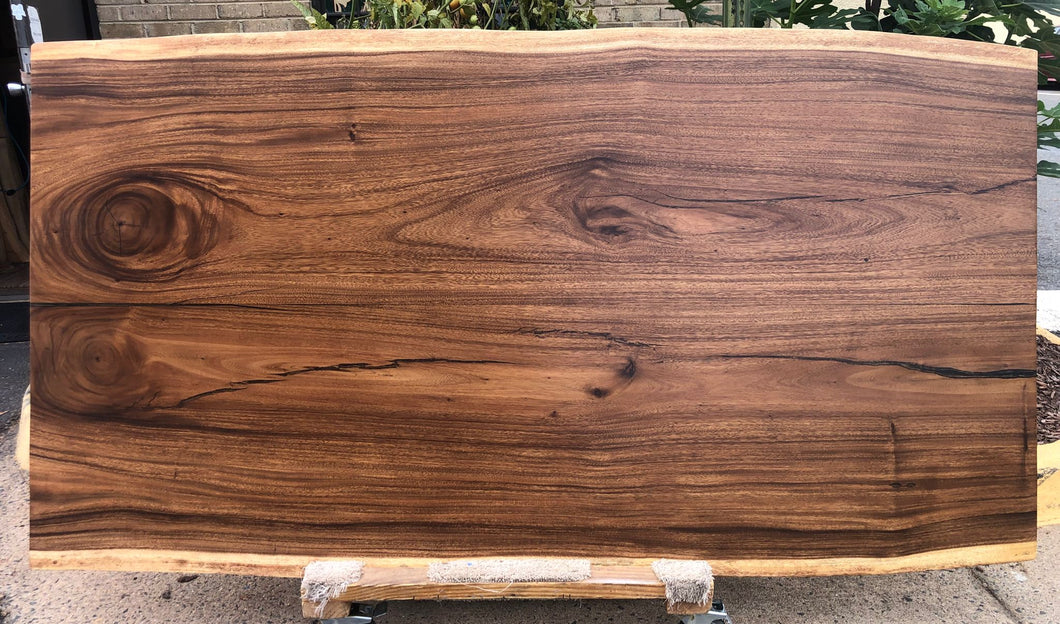 Live edge acacia wood bookmatch slab 79x42-43 A11