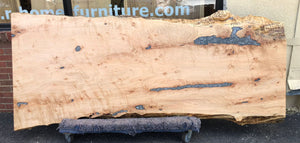 Live edge curly maple 90x33-39 one piece slab epoxy filled