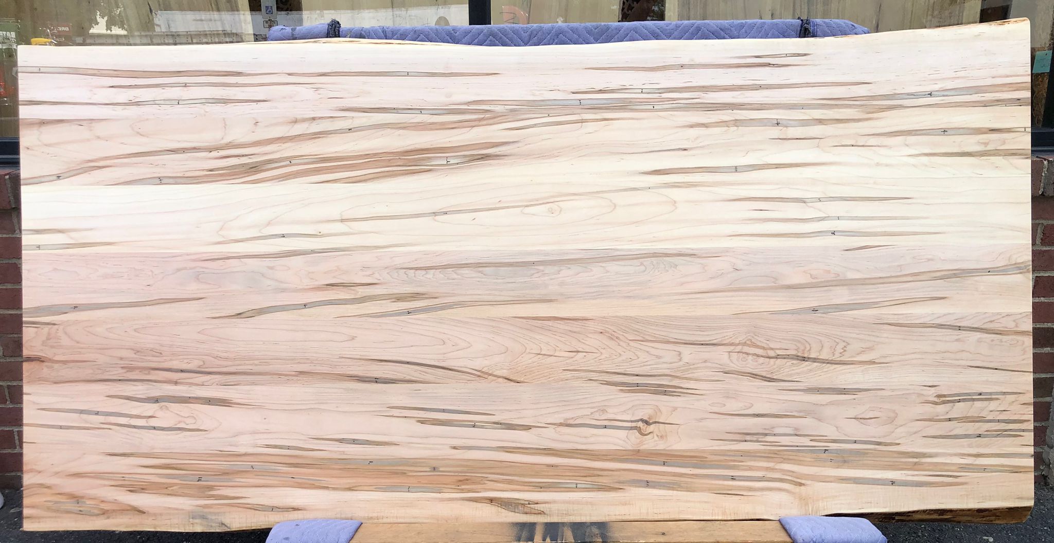 NM-02 Live edge wormy maple wood dining table / kitchen table top 84