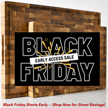 Teak Wood End Grain Cutting Board Set of 2 – Reversible Butcher Blocks for Chopping, Carving, Cheese & Charcuterie Serving