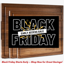 Set of 3 Reversible Walnut Cutting Boards – Solid Wood Chopping, Carving & Charcuterie Boards with Juice Groove