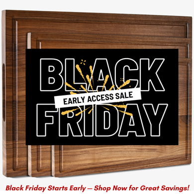 Set of 3 Reversible Walnut Cutting Boards – Solid Wood Chopping, Carving & Charcuterie Boards with Juice Groove