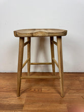 Oslo Solid Teak Saddle Counter Stool | Handcrafted Wooden Kitchen Island Stool | Scandinavian Design