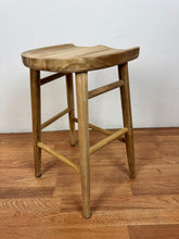 Oslo Solid Teak Saddle Counter Stool | Handcrafted Wooden Kitchen Island Stool | Scandinavian Design