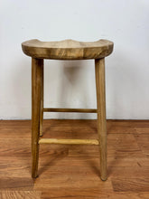 Oslo Solid Teak Saddle Counter Stool | Handcrafted Wooden Kitchen Island Stool | Scandinavian Design