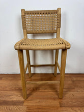Sorrento Solid Teak Woven Counter Stool | Handwoven Rope Seat & Back | Natural Wood