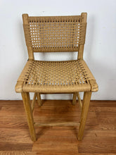 Sorrento Solid Teak Woven Counter Stool | Handwoven Rope Seat & Back | Natural Wood