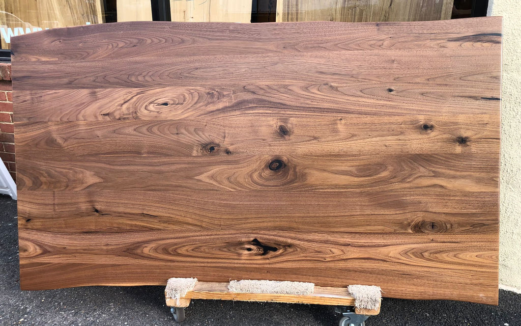 W156-7241 Live edge walnut wood dining table top 72