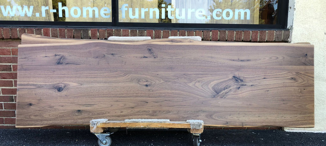 W190-8424 Live edge walnut wood for dining or bar table top 84x24