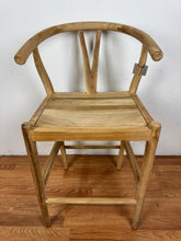 Wishbone Solid Teak Counter Stool | Scandinavian Counter Height Stool | Natural Wood
