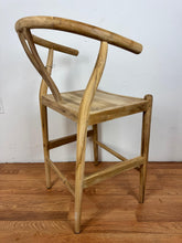 Wishbone Solid Teak Counter Stool | Scandinavian Counter Height Stool | Natural Wood