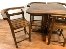 Butterfly teak wood dining table and chairs set in Counter Height / Bar Height