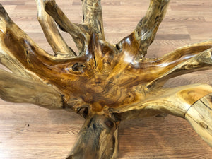 Teak wood root coffee table 36 X 24 (F)