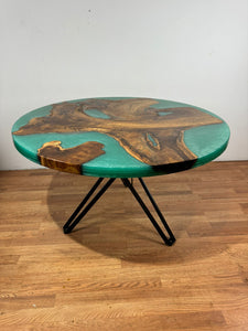 Epoxy resin round dining table