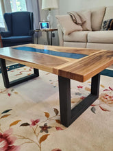 Live edge river blue epoxy coffee table