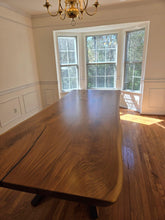 Live edge acacia wood slab dining table
