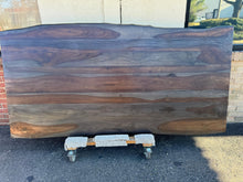 Live Edge Indian Rosewood Dining Table Top 82x40 – Handcrafted Dark Walnut Stain Solid Wood Slab for Luxury Dining Room