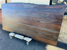 Live Edge Indian Rosewood Dining Table Top 82x40 – Handcrafted Dark Walnut Stain Solid Wood Slab for Luxury Dining Room