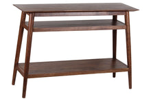 Kyoto acacia wood console table with two open shelves and walnut finish - R-Home Furniture Northern Virginia