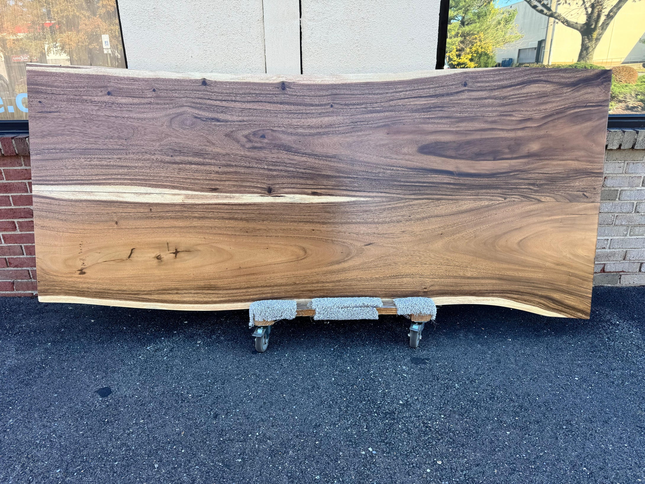 Live edge acacia wood slab dining table top 99x44 inches, solid acacia hardwood with natural edge, modern rustic dining table surface, premium large wood slab for custom furniture