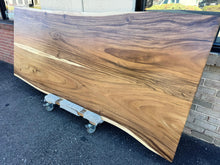 Solid acacia wood slab dining table top 99x44 inches, natural live edge, rustic modern wooden dining surface for custom table projects