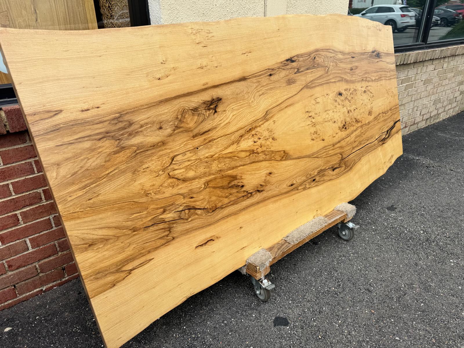 Live Edge Bookmatched Ash Wood Table Top – Natural Elegance for